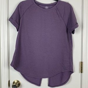 Athletic Works purple short sleeved workout shirt size medium (8-10).